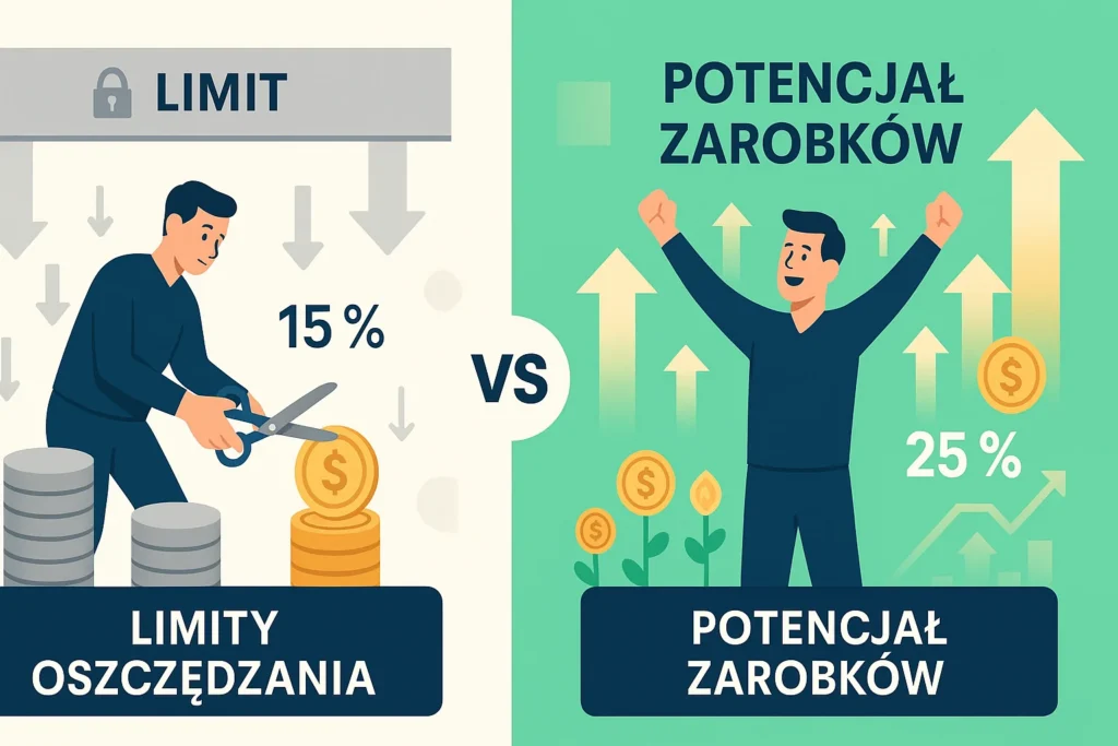 Oszczędzanie ma limit, zarabianie nie ma górnej granicy - porównanie strategii finansowych