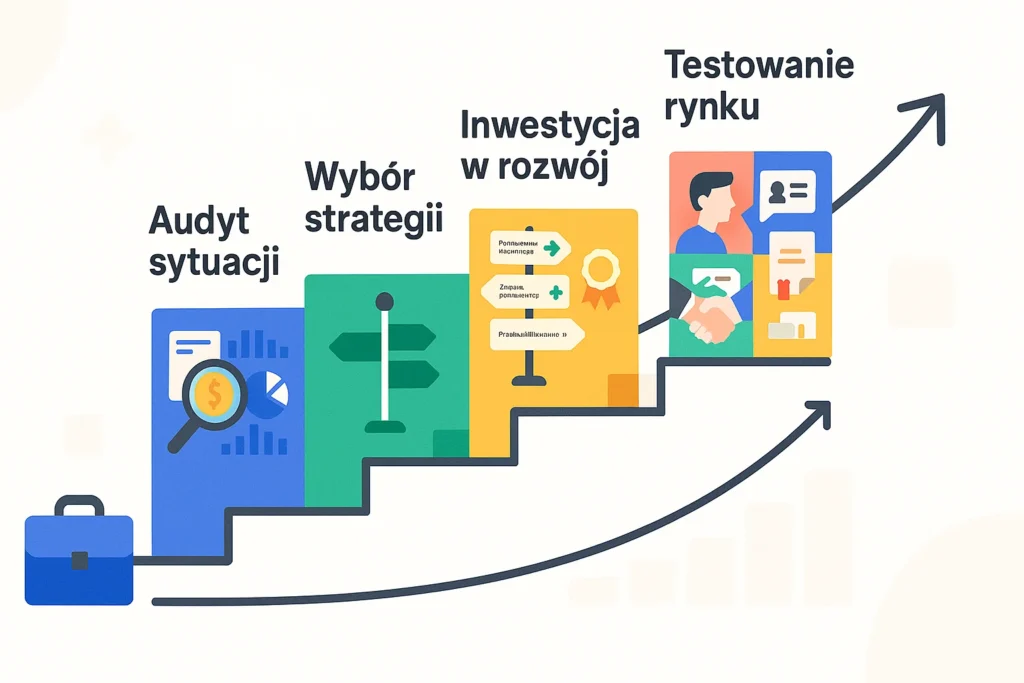 Cztery konkretne kroki do lepiej płatnego zawodu - audyt, strategia, rozwój, testowanie