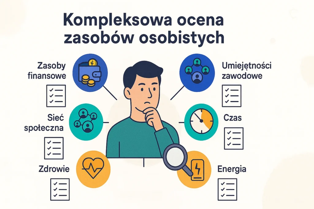 Inwentaryzacja osobistych zasobów - finansowych, zawodowych, społecznych, czasu, energii i zdrowia