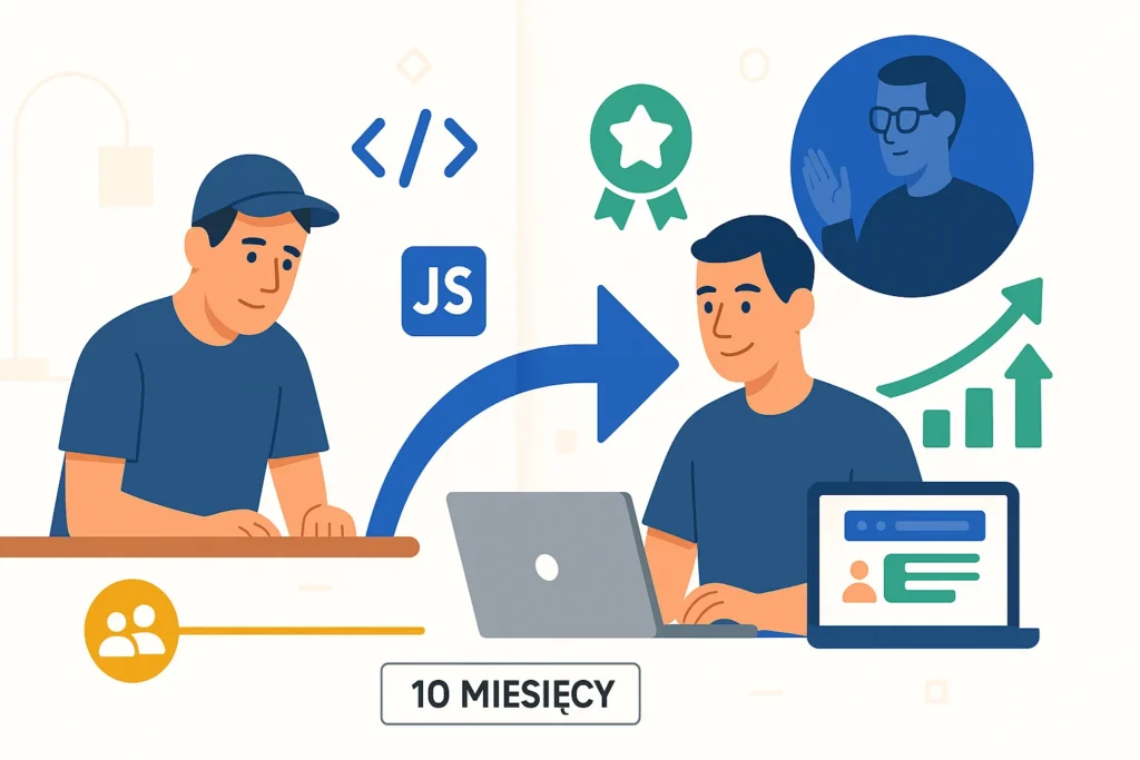 Przebranżowienie do IT - transformacja kariery Piotra z pracy niskopłatnej do branży technologicznej