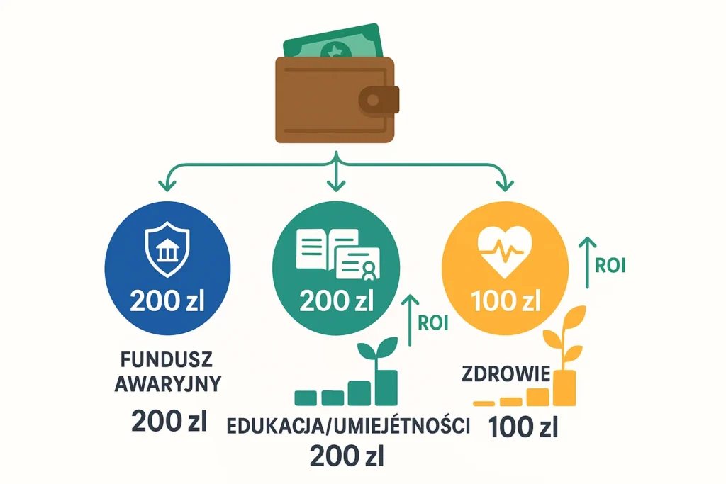 Oszczędzanie jako inwestycja w siebie - podział budżetu na fundusz awaryjny, rozwój i zdrowie