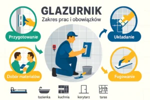 Zakres obowiązków glazurnika - przygotowanie powierzchni, układanie płytek, fugowanie i dobór materiałów