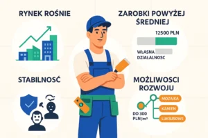Zalety zawodu glazurnika w 2025 - rosnący rynek, dobre zarobki, stabilność i możliwości rozwoju