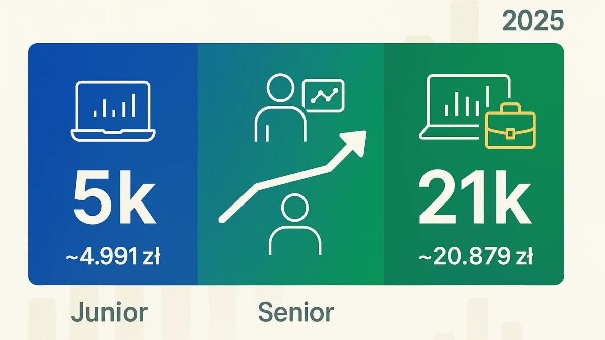 Ile zarabia Data Analyst w 2025? Junior 5k, Senior 21k „na rękę”